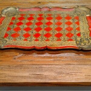 Vintage Italian Florentine Tray 19 In By 13 1/2 In 1960